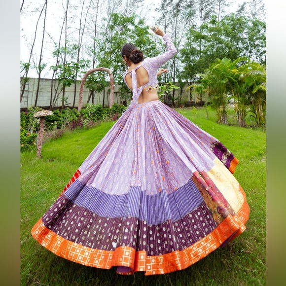 Annu’s Creation purple multicolor chaniya choli lehenga - Picture 4 of 17